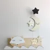 Figurine decorative in stile nordico, ornamento da appendere a parete in legno, la stella della luna potrebbe modellare perline, ciondolo con nappa per la decorazione della camera dei bambini