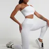 Pantalon deux pièces pour femmes, sexy, une épaule, soutien-gorge de sport, ensemble de yoga, levage des hanches, tenue de fitness, ensembles d'entraînement, vêtements de sport, costume de gymnastique, vêtements courts