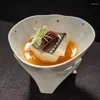 Bowls Irregular High Feet Ceramic Bowl Restaurant Thick Soup Salad Dessert Molecular Cuisine Specialty Tableware