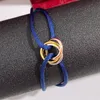 Trinity Charm Armband Lucky Red Rope for Women Designer Jewelry Gold Plated 18k T0p Quality Brand Designer Luxury Bangle Fashion Premium Presents With Bag