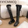 Ботинки FXYCMMCQ для Европы и США, зимние взрывные женские зимние сапоги выше колена, размер 34–43, теплые, толстые, повседневные, F8