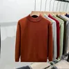 Men's Sweaters Autumn Sweater Korean Version Slim Fitting Thin Black Harajuku High Street Fit Mock Neck Top Clothing