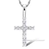 925 Silver Vermeil Iced Out Diamonds Moissanite Necklace Diamond Cross Pendant Necklace Hip Hop Jewelry for Men Women