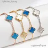 Womens bracelet Classic four-leaf clover mother-of-Pearl bracelet Bracelet Solid color Diamond two styles 19 cm long holiday gift designe