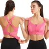 Yoga outfit stor storlek höghållfast sportbh kvinnors stötsäkra löpande stora bröstkorgs blixtlås fitnesskläder väst underkläder