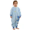 Pyjamas bébé dessin animé sacs de nuit à jambes fendues dessin animé enfants pyjamas enfant en bas âge Onesie enfants vêtements de nuit polaire bébé sac de couchage combinaison 231027