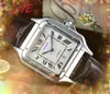 Popularny mody luksusowy ruch kwarcowy zegarki 40 mm męska sukienka Ultra cienki rzymski kwadratowy zegar Auto randka mężczyźni Ubierz bransoletę na rękę Montre de lukse prezenty
