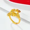 Pierścienie klastra 14k złoty kolor Phoenix Tail Pierścień dla wydrążonych kobiet nie zniknie Otwarty koniec