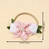 Hair Accessories Pink Floral Bands Nylon Flower Headbands For Baby Girl Toddler Infant Headband Elastic Headwear Kids