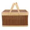 Dinnerware Sets Rustic Decor Outdoor Picnic Basket Bamboo Snack Woven Packing Decorative Ware Container Storage Bride