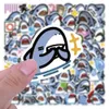 60pcs/Lot Cartoon Shark Emotion Look Naklejki Kawaii Sharki Wyrażenie graffiti naklejka na telefon gitarę gitarę wodoodporne hurtowe naklejki hurtowe