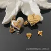 jewelry vivian earrings Paired High Quality Vivian Empress Dowager Full Diamond Heart Pin Earrings for Women's Peach Prevent Allergy