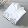Camicie casual maschile da uomo in stile cinese camicia in lino in cotone uomo a manicotto corto stampe bianca per top di abbigliamento s trassolabile