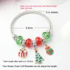 أساور عيد ميلاد عيد ميلاد بالجملة سوار سلسلة الأفعى المرن مع Big Hole Bead Tree Tree Gift Bag Cane Santa Ball Ball Bracelet for Women