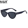 Óculos de sol 2023 Mulheres Cat Eye Personalizado Pequeno Quadro UV Resistente Óculos Retro Gradiente Metal T-Em Forma Sunnies Gafas