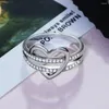 Avec pierres latérales DreamCarnival 1989 romantique femmes anneau creux coeur anneaux pour Couple mariage zircone vente goutte WA11323