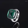 Cluster Rings Fashion Trend S925 Silver Inlaid 5a Zircon Emerald Sugar Tower örhängen Ring Full Diamond Necklace Set