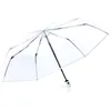Parapluies entièrement automatiques à trois plis transparents hommes clair pliant ouvert fermer enfants pour femme