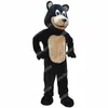 Costumi della mascotte dell'orso nero super carino Costume da personaggio dei cartoni animati di Halloween Vestito da festa di Natale all'aperto Abbigliamento pubblicitario promozionale unisex