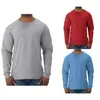 T-Shirts pour hommes T-Shirts de couleur unie pull sweat-shirt col rond chemise à manches longues T-Shirt mince T-Shirt hommes Ropa Hombre