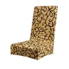 Housses de chaise 5 pièces, housse extensible élégante pour chaises de bureau et de salle à manger, confortable, froissée, jaune vif, noir