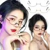 Sunglasses Frames 2pcs Vintage Glasses Frame Half Without Lens Girl Chic Harajuku Cosplay Party Decoration Metal Pography