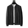 Mens Jackets Light Luxury Fuchsia Jacket Upscale Style Baseball Collar Casual Plush Upper Garment Cardigan Coat Men