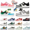 Bapestaes SK8 STA Low Men Designer Shoes ABC Camo Patent Leather Sports Women Trainers Pastel White Black Pink Orange JJJJound Casual Bapess Paint Running Sneakers