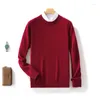 Men's Sweaters Autumn And Winter Sweater Semi-Turtle Neck Long-Sleeved Pullover Business Casual Plus Size Knitted Warm Top.