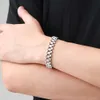 Collier hommes bracelet de montre classique chaînes à maillons de bordure 12mm montre bracelet collier ras du cou hip hop punk couleur argent accessoire bijoux ensemble pour dame