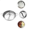 Double Boilers Stainless Steel Cooking Pot Mandarin Duck Nonstick Pan Lid Thickened Two-flavor