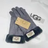 Herrkvinnor Fem fingrar handskar modedesigner märke bokstavstryck förtjockar hålla varm handske vinter utomhus sport ren bomull hög kvalitet 009
