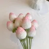 Decorative Flowers H55A Crochet Strawberry Flower Handwoven Ornaments Party For School Office Dormitory Dining Table