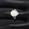 Cluster Ringen Hainon 2023 Fire Opal Vinger Voor Vrouwen Rose Goud Kleur Sieraden Mode Waterdruppel Ontwerp Elegante Partij