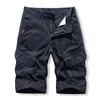 Męskie szorty Summer Lose Lose Short Men Outdoor Safari Style Straight Cargo Mid-Pistist Multi-Pockets Cotton Streetwear