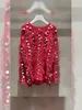 Pulls pour femmes Style Socialite Glands tempéramentaux Paillettes Pull rouge Pull en vrac Jumpers 2023 Automne et hiver Knitwear