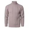 Pulls pour hommes pull hauts col haut col rond manches longues lâche gros pull tricoté pull capote