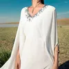 Abbigliamento etnico di lusso con maniche a mantella in chiffon 2023 da sposa lucido abito da sera lungo banchetto festivo strass abito da ballo per le donne musulmane