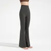 LLu Damen-Yoga-Schlaghose, einfarbig, nackt, sportlich, formend, Taille, eng, Bauch, Fitness, locker, Joggen, Sportbekleidung, Fitnessstudio, Workout, Figur zeigen, Neun-Punkte-Hose, hohe Qualität