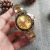 Luxus Clean Factory Armband Schwarzgold Uhren Kleid 44 mm Kalender Modeuhr 4 Pins Zifferblatt Masculino Relogio Designer Herren Faltschließe Master Male s