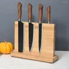 Kitchen Storage Double Side Magnetic Holder Wood Eco-friendly Bamboo Block Strong Magnet Gadgets Stand Rack For