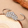 Bangle Vintage Small Teardrop Natural Stone Open For Women Simple Luxury Silver Color Leaf Bracelet 2023 Bohemian Jewelry