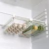 Kök förvaring frukt matlåda klippning hängande kylskåpslådan klart kylskåp arrangör under hyllan ägg rack hållare