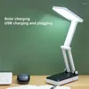 Bordslampor med 26LEDS Desktop Light Portable Charge Lamp Hushållen Creative USB Solar Desk Tillbehör Verktyg Justerbart batteri