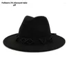 Berets Men And Women Black Hand-knitted Decorative Felt Hat Artificial Wool Blend Wide Slouchy Winter Autumn Lady Jazz Wholesale