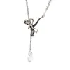 Kedjor Dreamy Dragonfly Necklace Pendant passar för pärlor Charms Diy Chain Fashion Female Sterling Silver Jewelry