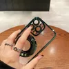 Роскошное покрытие, прозрачный вращающийся кольцевой кронштейн, магнитная подставка для чехлов Magsafe с объективом камеры, стеклянная пленка, жесткий пластиковый чехол для ПК для iPhone 15 14 13 12 11 Pro Max
