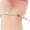 Charm Bracelets Purple Gold 585 로즈 핸드 피스 도금 14K 유럽 와이드 에디션 럭셔리 팔찌 여성