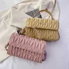 Bags Store Outlet Bags Small 2023 New Diagonal Straddle designer Pleated Women's Handheld Shoulder Bag