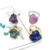 Cluster Rings Natural Gem Semi-precious Stones Inlaid Multicolor Bud Present Cocktail Ring Handmade Crafts Charm Jewelry For Women Men